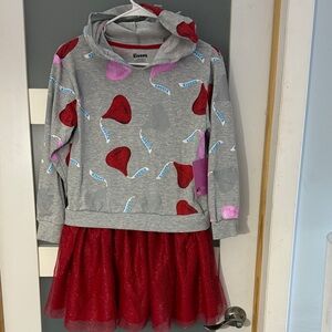 Kiss Gray and Red Heart Dress
